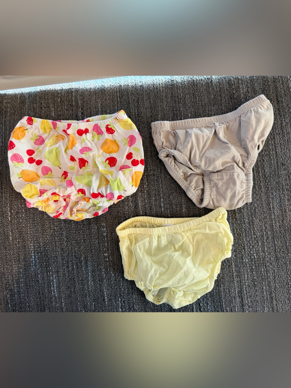 Fruit Print & Solid Yellow & Gray Toddler Diaper Covers